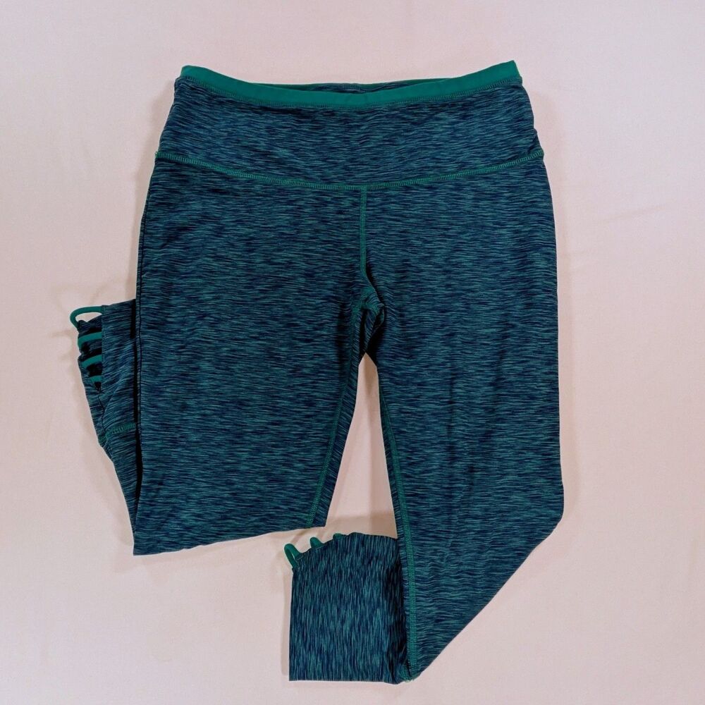 pRana Womens Medium Teal Space Dye Cropped Athletic Leggings